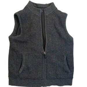 Pendleton Mens Sweater Vest Large With Zipper Washable Wool Charcoal Gray Herrin